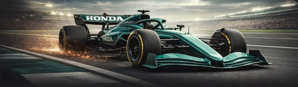 Honda Formula 1 style racing car on professional circuit