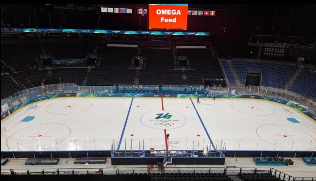 Canada vs USA ice hockey players competing during international world hockey