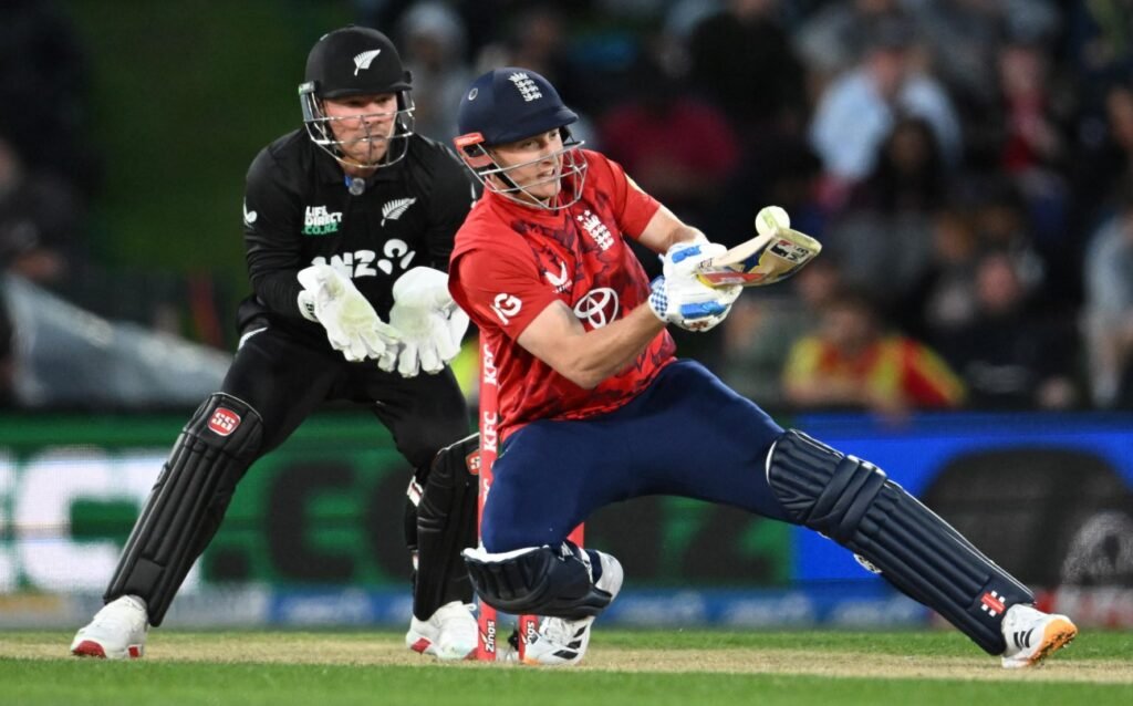 New Zealand vs England World Cup live cricket action in stadium