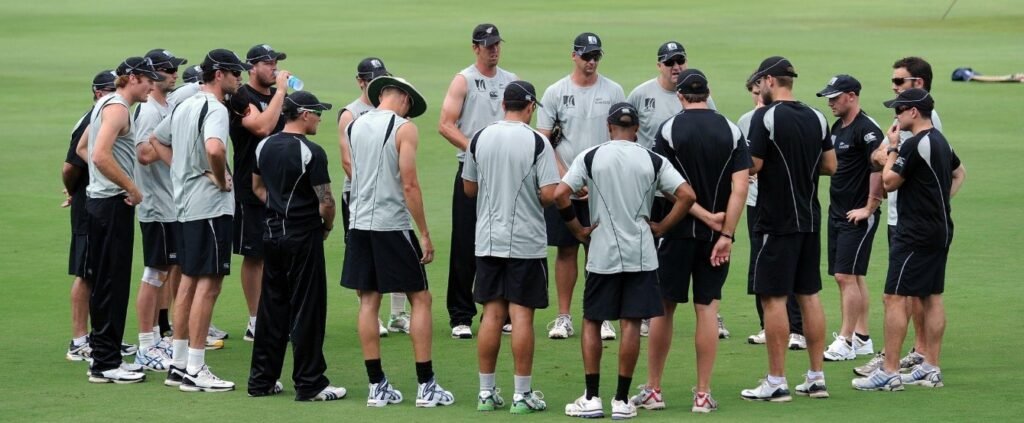 New Zealand vs England World Cup match action between England and New Zealand players