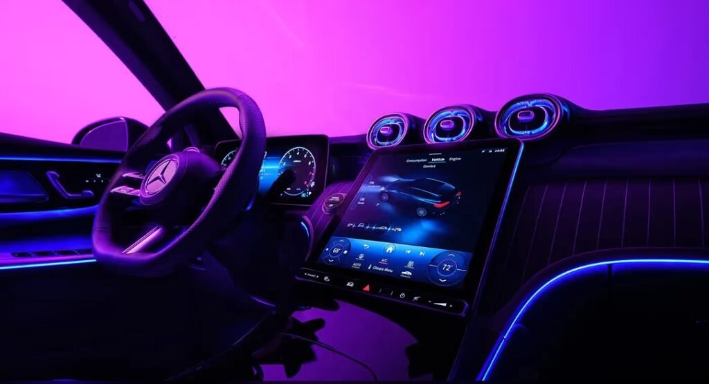 Mercedes-Benz electric luxury car highlighting future mobility and clean energy